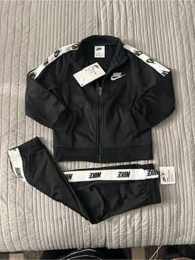 Nike Black & White Kids' Logo Tape Puffer Track Set